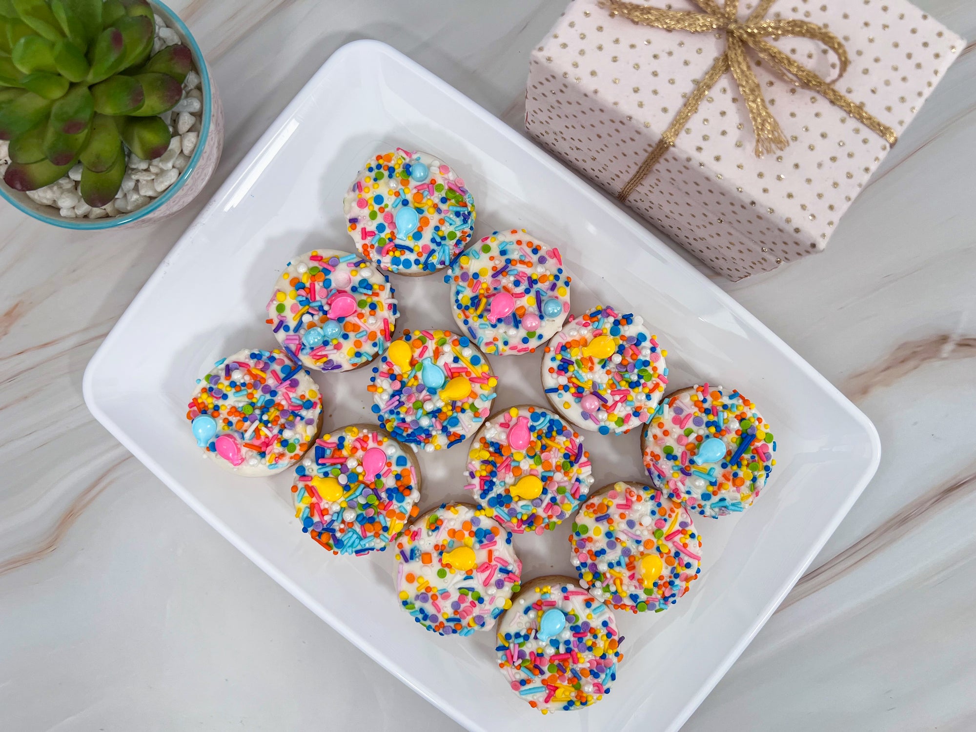 Birthday Sprinkle Celebration Cookies Gift Box - 12 Fun and Festive Treats for Every Occasion