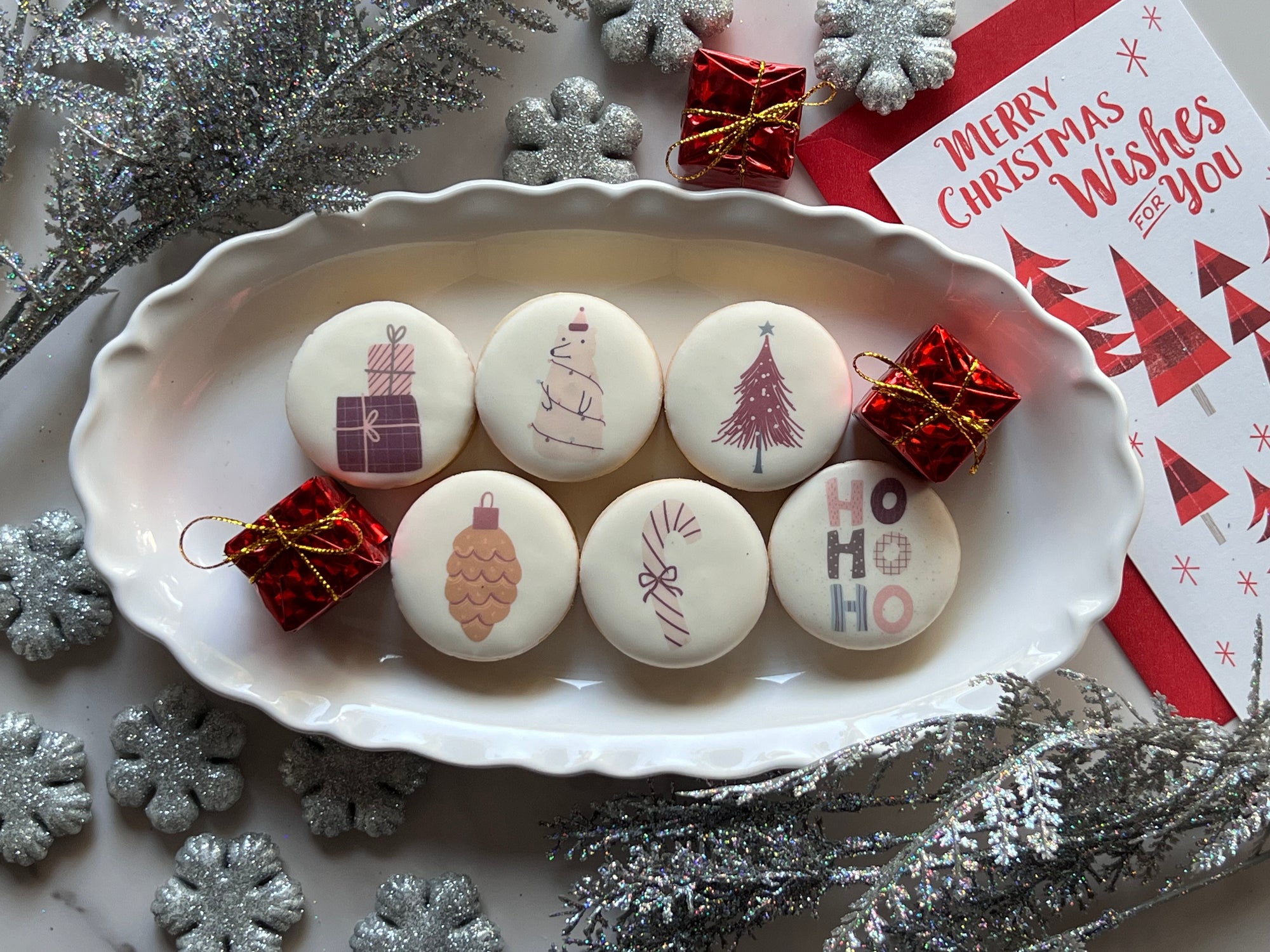 Christmas Joy Cookie Gift Box - 6-Pack of Hand-Decorated Cookies