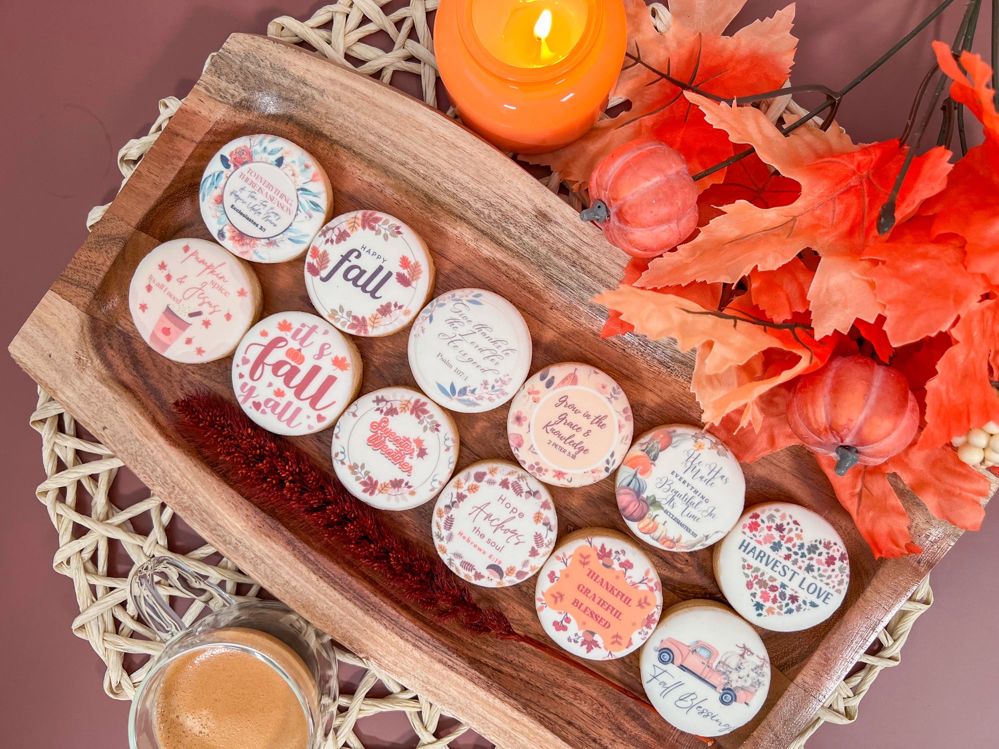 Fall Celebration Cookie Gift Box - 12 Hand-Decorated Fall Cookies