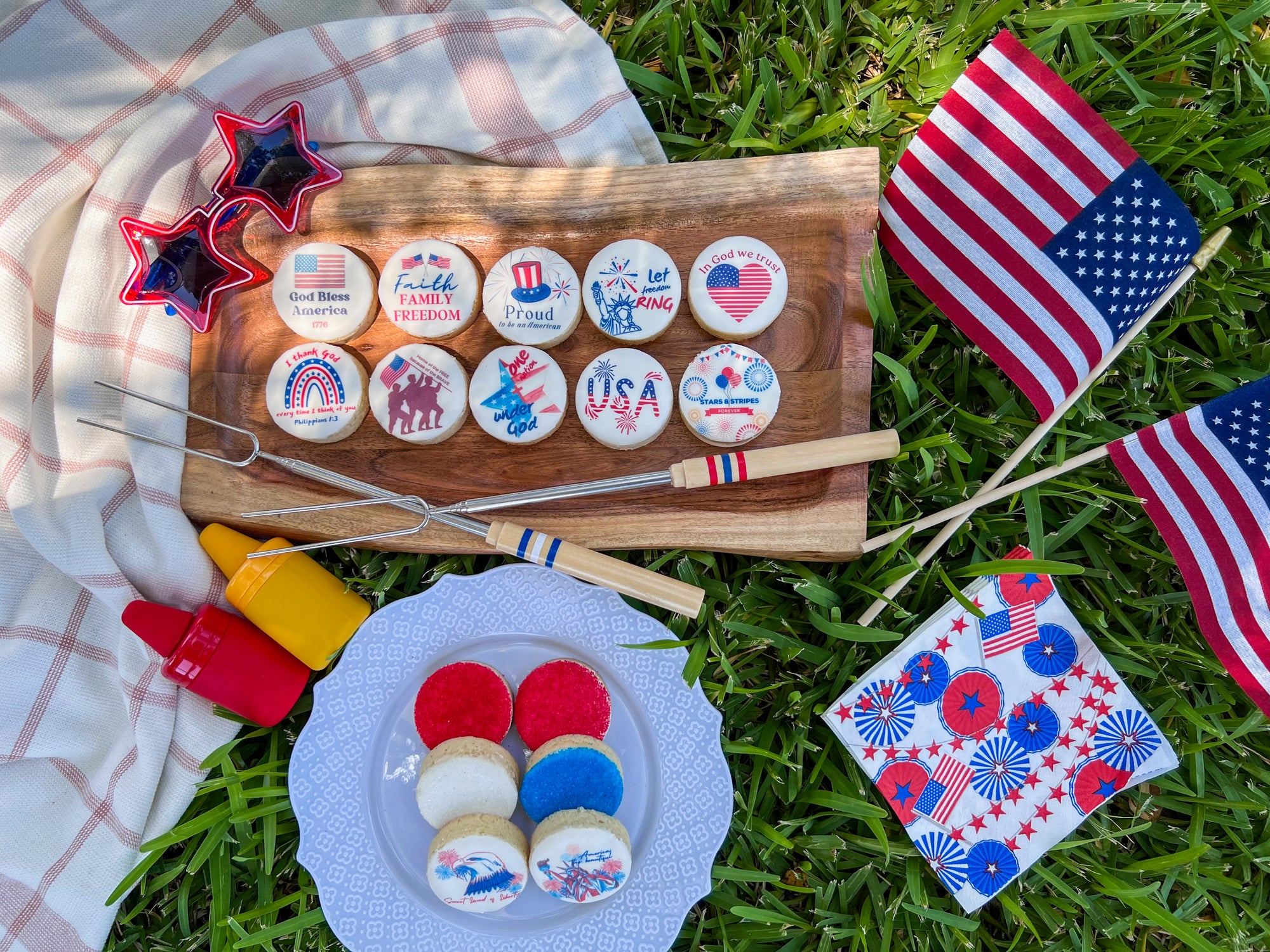 Labor Day Celebration Cookie Gift Box - 12 Hand-Decorated Labor Day Cookies