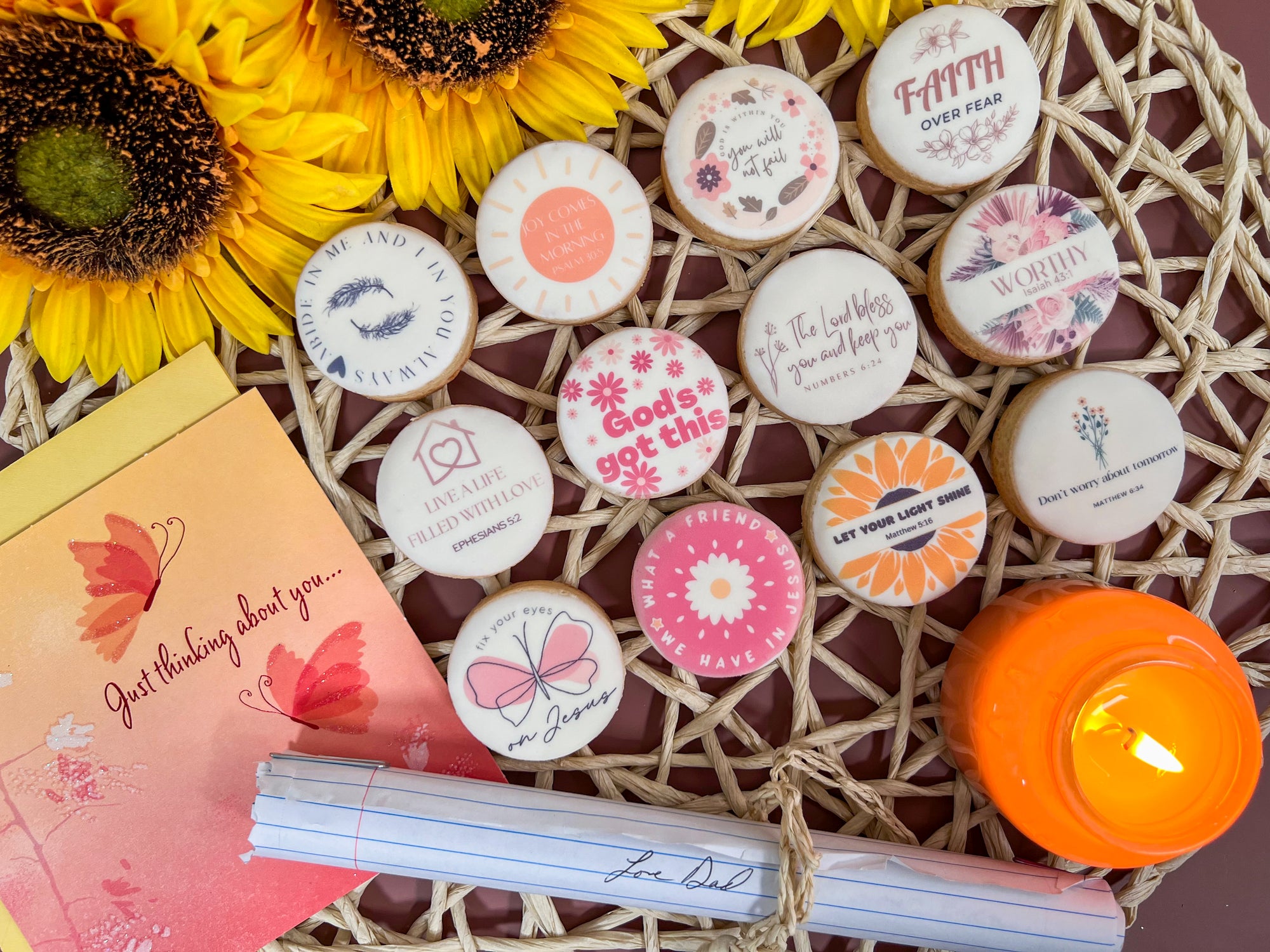 Thinking of You Cookie Gift Box - 12 Hand-Decorated Think of You Cookies